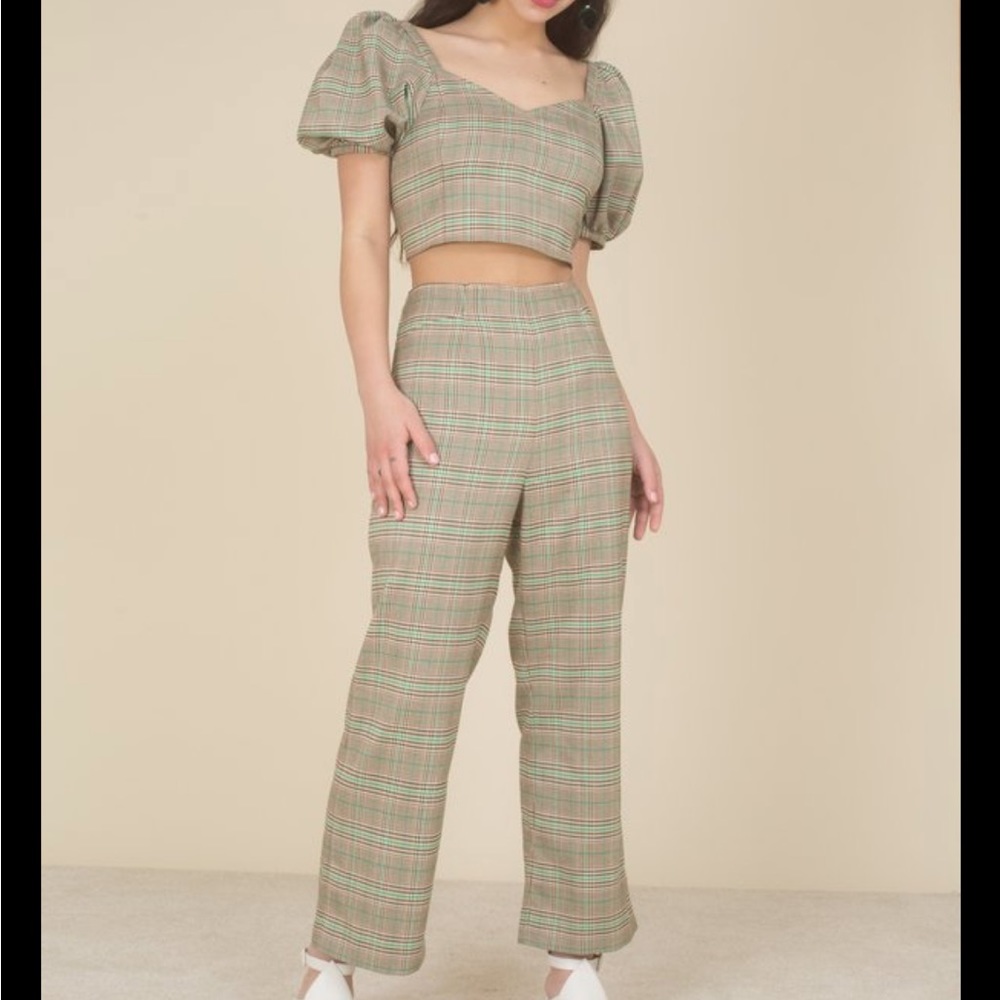NWT samantha pleet plaid song top and ballad pant 6